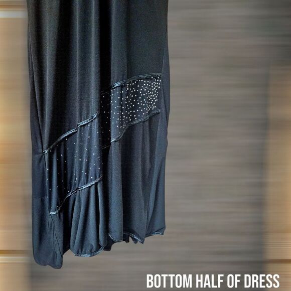 TORRID BLACK  Halter Neck  ASYMMETRICAL dress with embellished silver Studs 16 - Picture 9 of 16